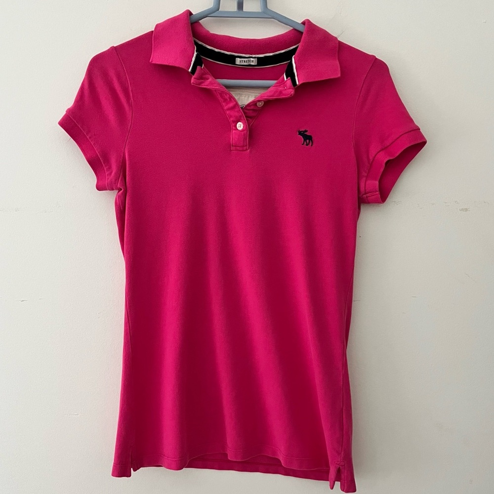 Y2K vintage Polo Shirt with Embroidered Logo size medium Abercrombie & Fitch